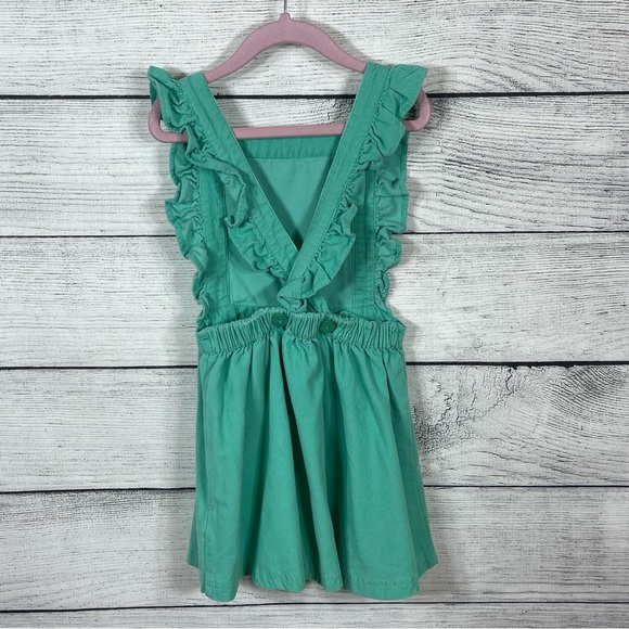 Margherita Girls Green Corduroy Pinafore Dress Sz 4 - Picture 4 of 6